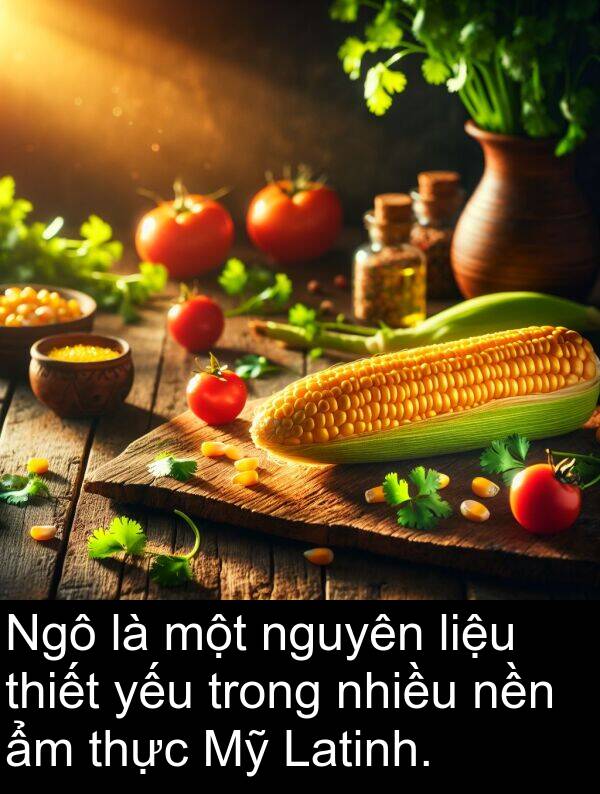 nền: Ngô là một nguyên liệu thiết yếu trong nhiều nền ẩm thực Mỹ Latinh.