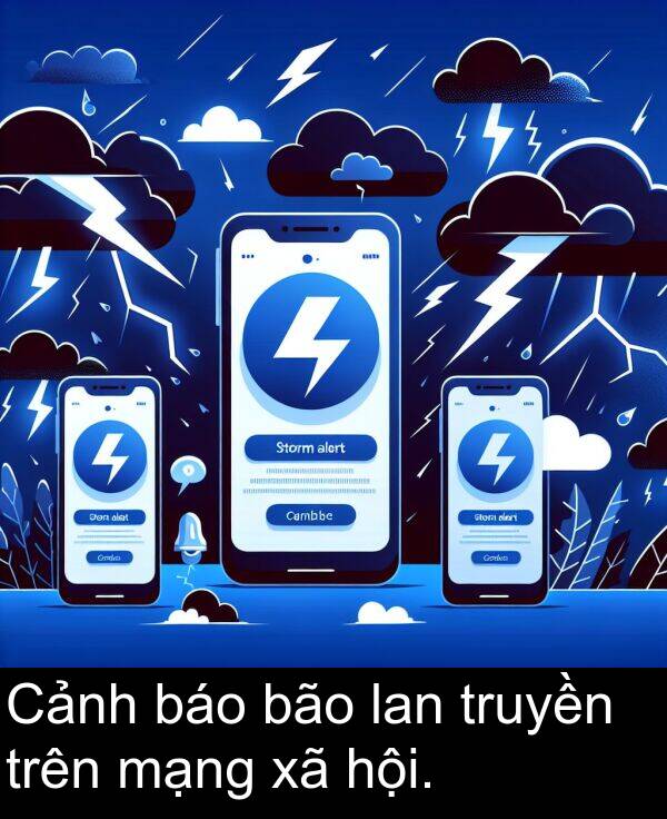 báo: Cảnh báo bão lan truyền trên mạng xã hội.
