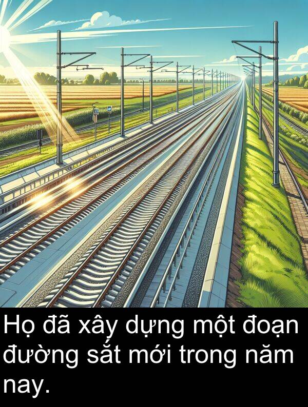 mới: Họ đã xây dựng một đoạn đường sắt mới trong năm nay.