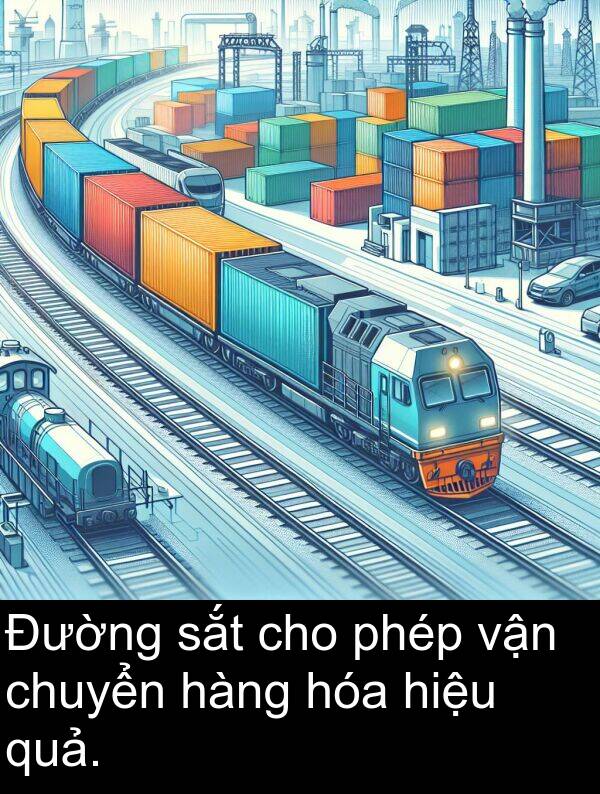 chuyển: Đường sắt cho phép vận chuyển hàng hóa hiệu quả.