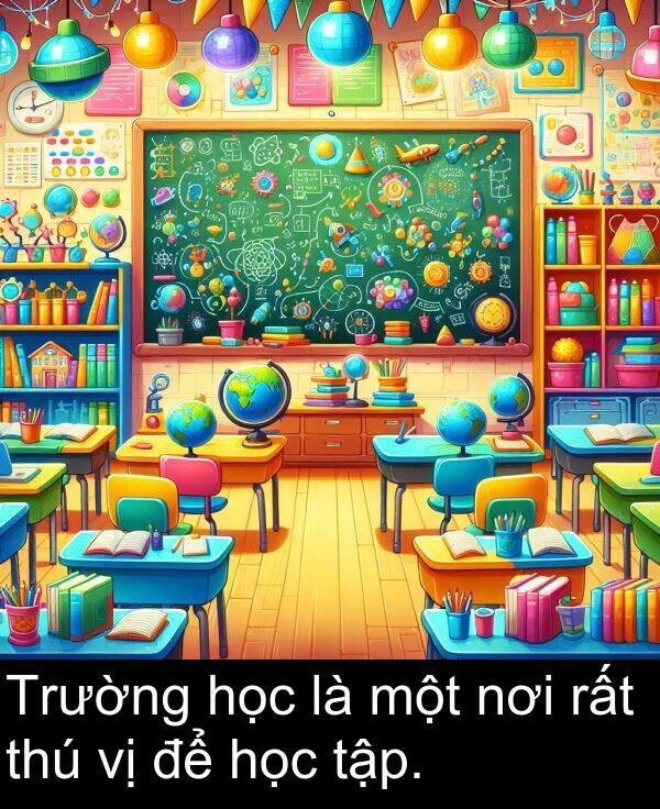 nơi: Trường học là một nơi rất thú vị để học tập.