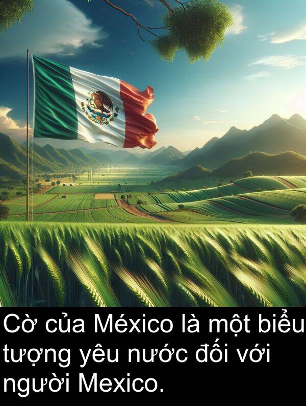 đối: Cờ của México là một biểu tượng yêu nước đối với người Mexico.