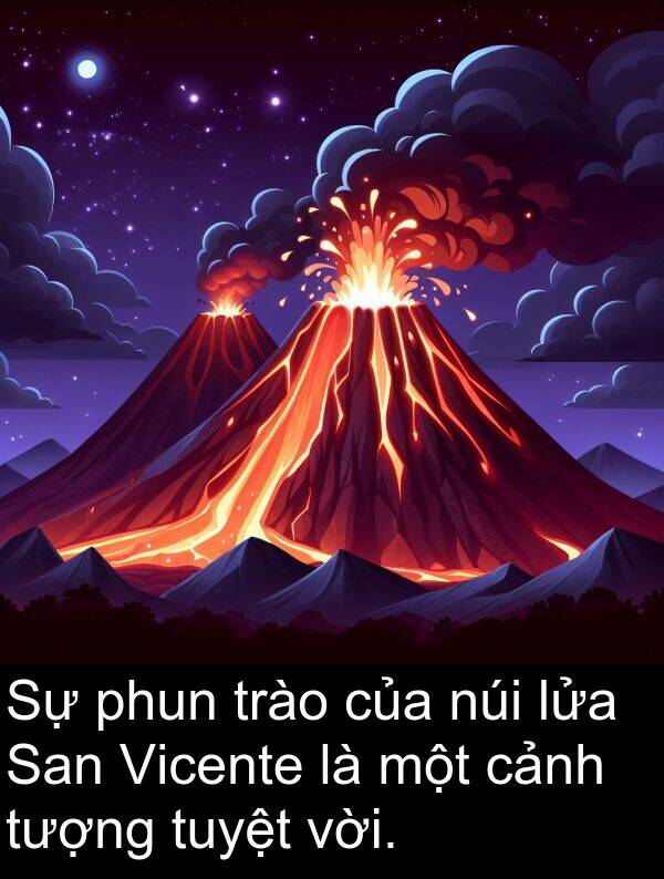 lửa: Sự phun trào của núi lửa San Vicente là một cảnh tượng tuyệt vời.