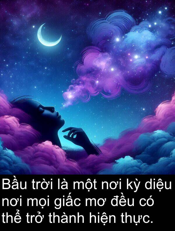 diệu: Bầu trời là một nơi kỳ diệu nơi mọi giấc mơ đều có thể trở thành hiện thực.