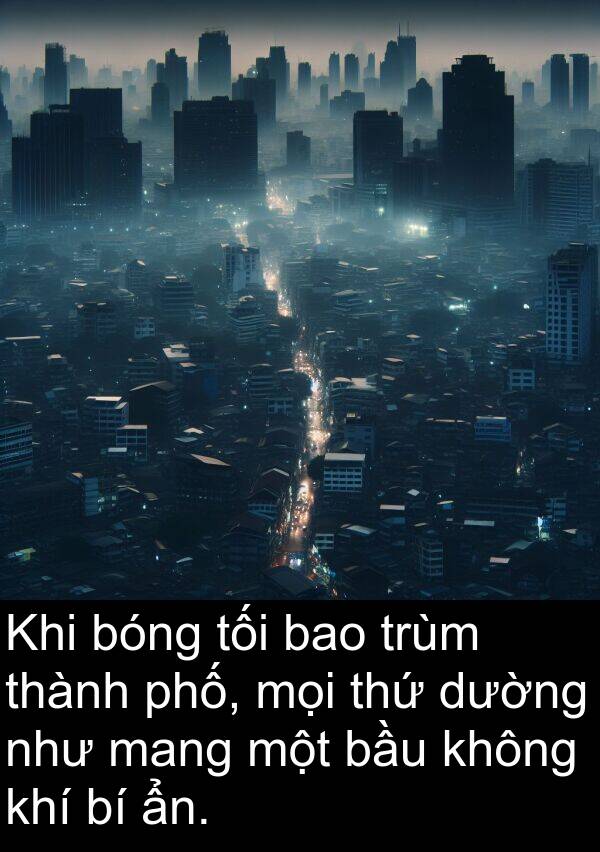 dường: Khi bóng tối bao trùm thành phố, mọi thứ dường như mang một bầu không khí bí ẩn.