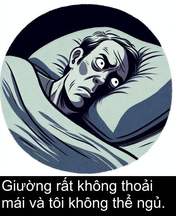 mái: Giường rất không thoải mái và tôi không thể ngủ.