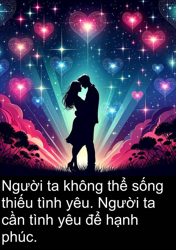 hạnh: Người ta không thể sống thiếu tình yêu. Người ta cần tình yêu để hạnh phúc.