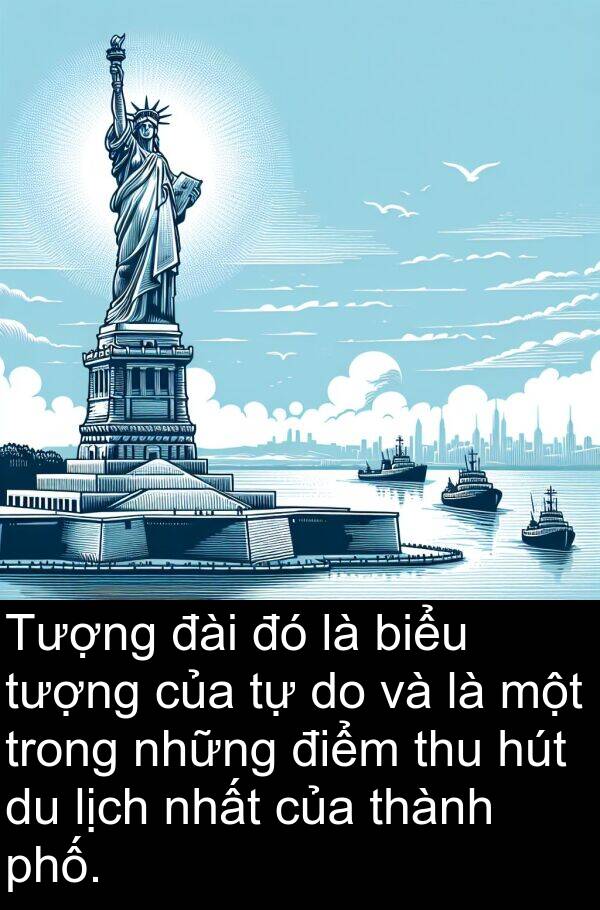 đài: Tượng đài đó là biểu tượng của tự do và là một trong những điểm thu hút du lịch nhất của thành phố.