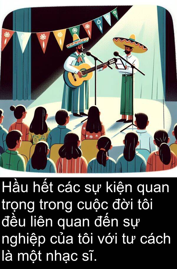 đời: Hầu hết các sự kiện quan trọng trong cuộc đời tôi đều liên quan đến sự nghiệp của tôi với tư cách là một nhạc sĩ.