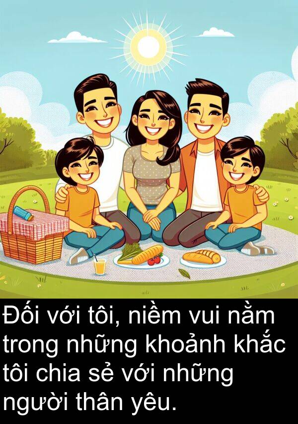 niềm: Đối với tôi, niềm vui nằm trong những khoảnh khắc tôi chia sẻ với những người thân yêu.