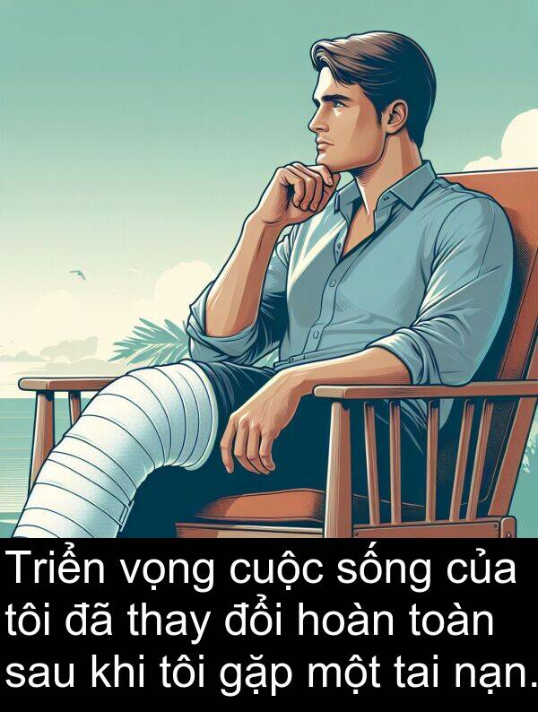 hoàn: Triển vọng cuộc sống của tôi đã thay đổi hoàn toàn sau khi tôi gặp một tai nạn.