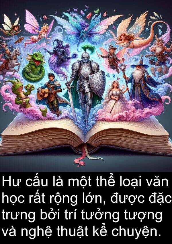 cấu: Hư cấu là một thể loại văn học rất rộng lớn, được đặc trưng bởi trí tưởng tượng và nghệ thuật kể chuyện.