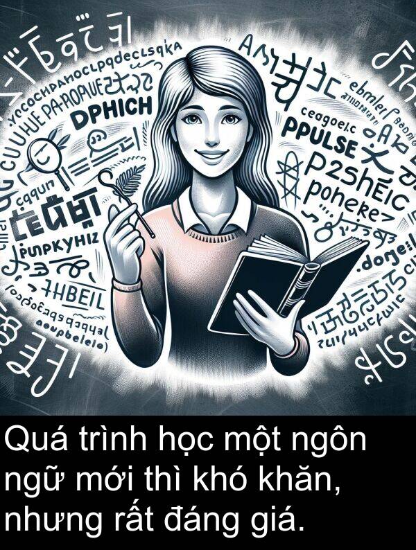 giá: Quá trình học một ngôn ngữ mới thì khó khăn, nhưng rất đáng giá.
