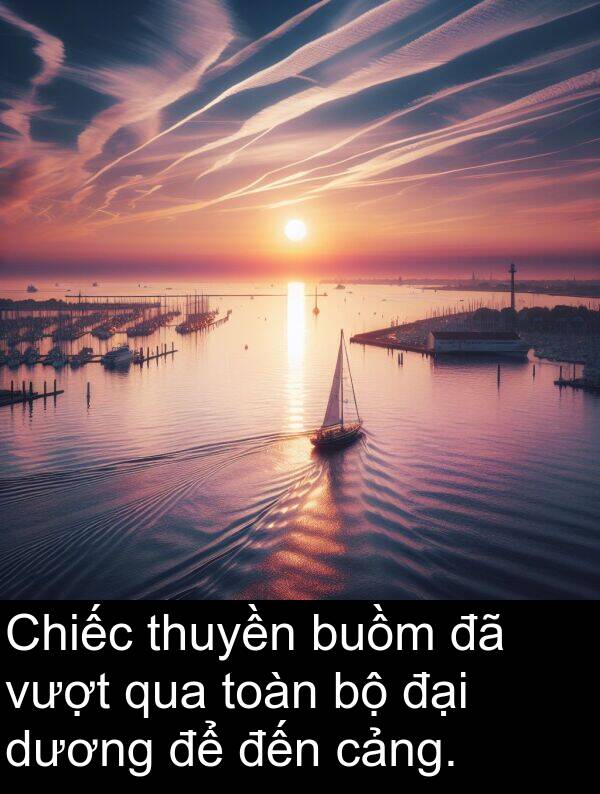 đại: Chiếc thuyền buồm đã vượt qua toàn bộ đại dương để đến cảng.