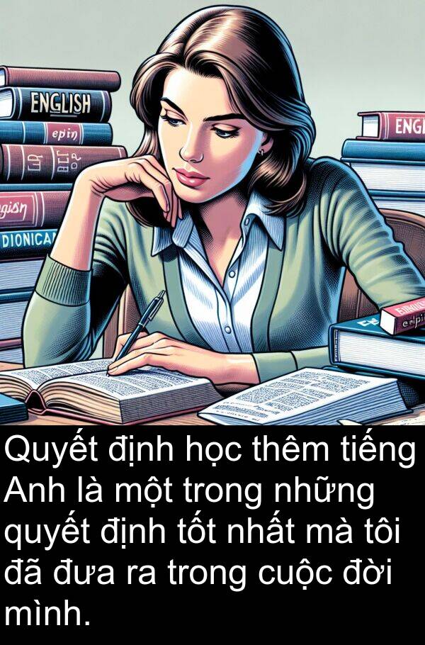 đời: Quyết định học thêm tiếng Anh là một trong những quyết định tốt nhất mà tôi đã đưa ra trong cuộc đời mình.