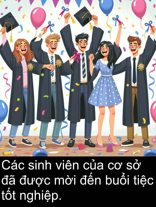 buổi: Các sinh viên của cơ sở đã được mời đến buổi tiệc tốt nghiệp.