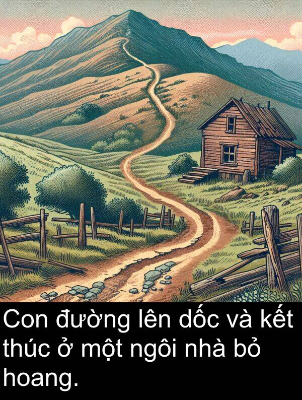 thúc: Con đường lên dốc và kết thúc ở một ngôi nhà bỏ hoang.
