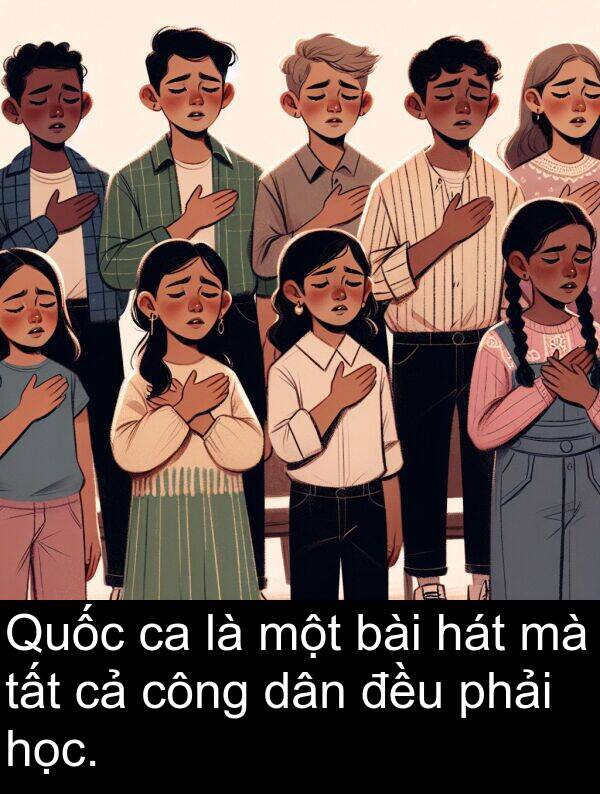 bài: Quốc ca là một bài hát mà tất cả công dân đều phải học.