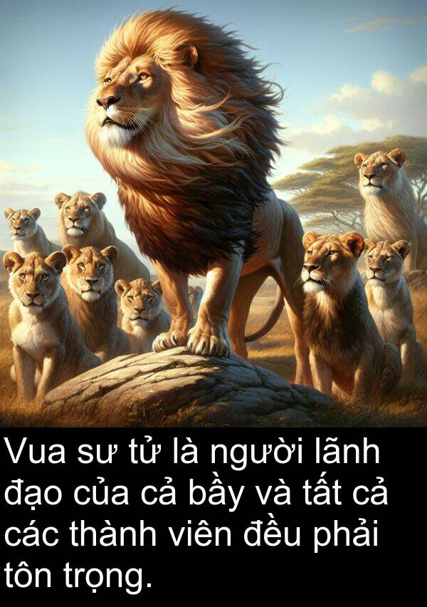 đạo: Vua sư tử là người lãnh đạo của cả bầy và tất cả các thành viên đều phải tôn trọng.