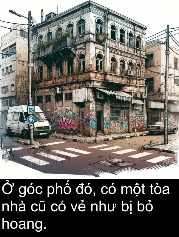 đó: Ở góc phố đó, có một tòa nhà cũ có vẻ như bị bỏ hoang.