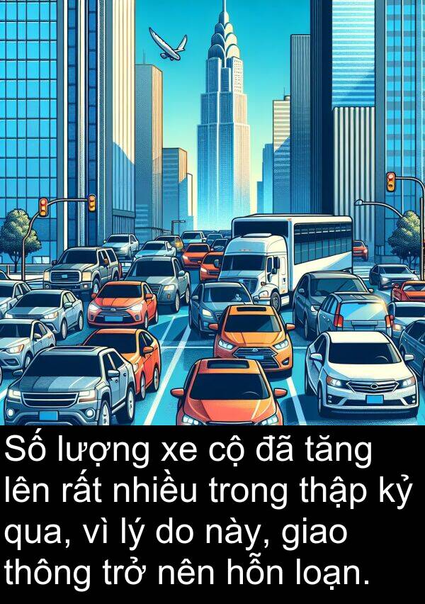 loạn: Số lượng xe cộ đã tăng lên rất nhiều trong thập kỷ qua, vì lý do này, giao thông trở nên hỗn loạn.
