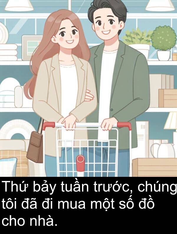 bảy: Thứ bảy tuần trước, chúng tôi đã đi mua một số đồ cho nhà.