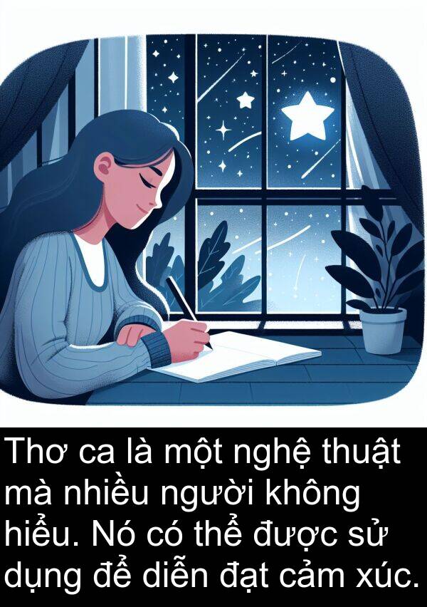 đạt: Thơ ca là một nghệ thuật mà nhiều người không hiểu. Nó có thể được sử dụng để diễn đạt cảm xúc.