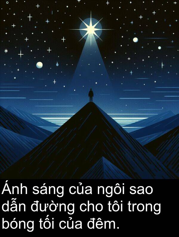 bóng: Ánh sáng của ngôi sao dẫn đường cho tôi trong bóng tối của đêm.