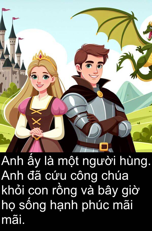 hạnh: Anh ấy là một người hùng. Anh đã cứu công chúa khỏi con rồng và bây giờ họ sống hạnh phúc mãi mãi.
