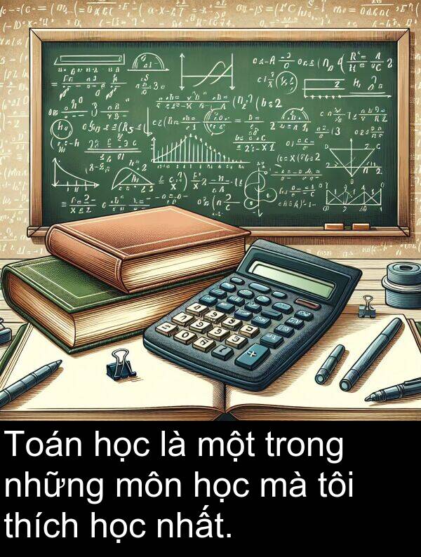 môn: Toán học là một trong những môn học mà tôi thích học nhất.