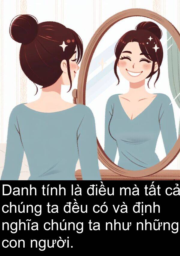 nghĩa: Danh tính là điều mà tất cả chúng ta đều có và định nghĩa chúng ta như những con người.