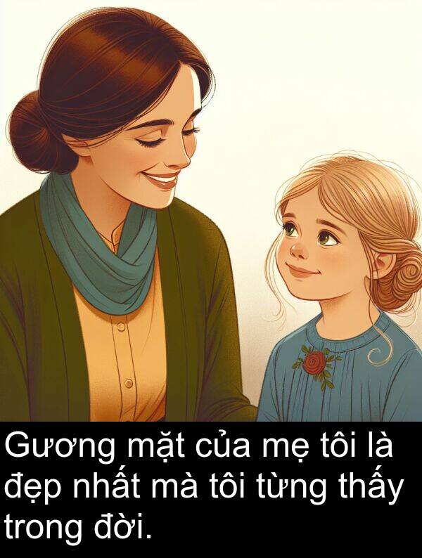 đời: Gương mặt của mẹ tôi là đẹp nhất mà tôi từng thấy trong đời.