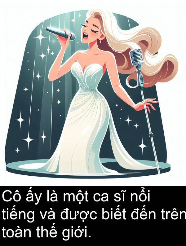 nổi: Cô ấy là một ca sĩ nổi tiếng và được biết đến trên toàn thế giới.