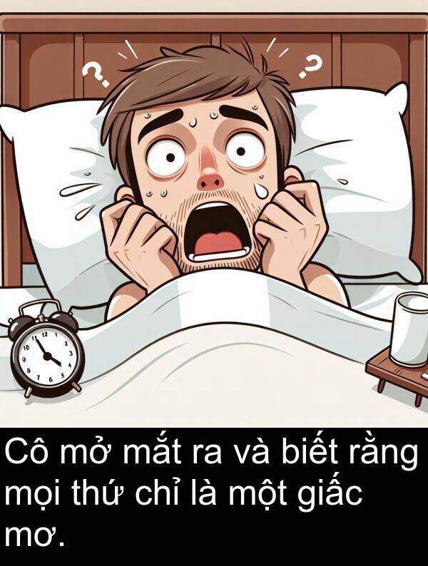 rằng: Cô mở mắt ra và biết rằng mọi thứ chỉ là một giấc mơ.