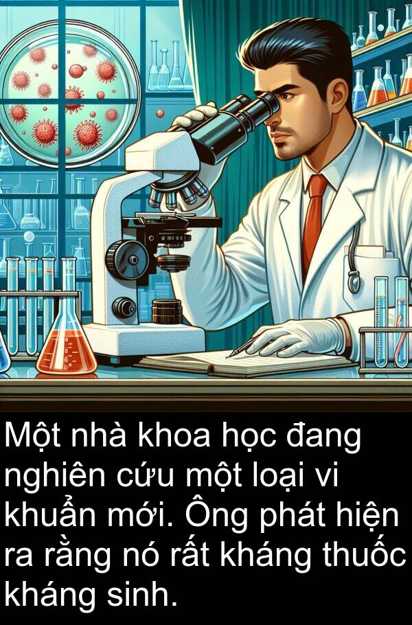 thuốc: Một nhà khoa học đang nghiên cứu một loại vi khuẩn mới. Ông phát hiện ra rằng nó rất kháng thuốc kháng sinh.