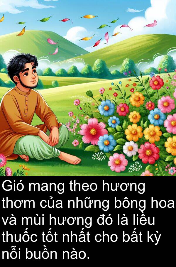 bông: Gió mang theo hương thơm của những bông hoa và mùi hương đó là liều thuốc tốt nhất cho bất kỳ nỗi buồn nào.