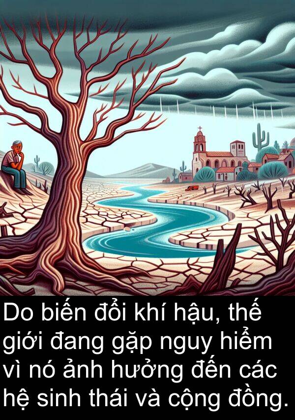 gặp: Do biến đổi khí hậu, thế giới đang gặp nguy hiểm vì nó ảnh hưởng đến các hệ sinh thái và cộng đồng.