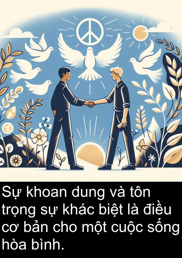 biệt: Sự khoan dung và tôn trọng sự khác biệt là điều cơ bản cho một cuộc sống hòa bình.