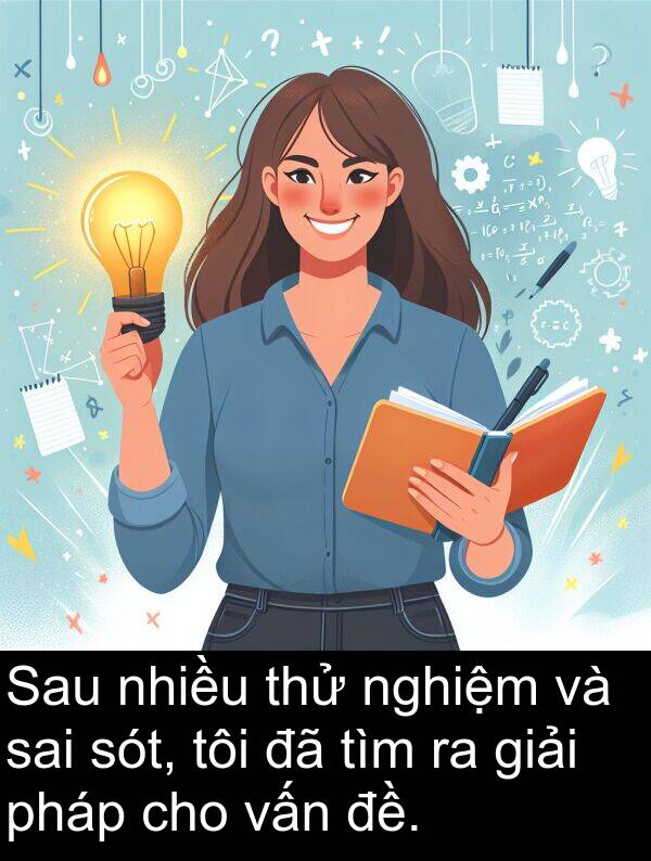 nghiệm: Sau nhiều thử nghiệm và sai sót, tôi đã tìm ra giải pháp cho vấn đề.