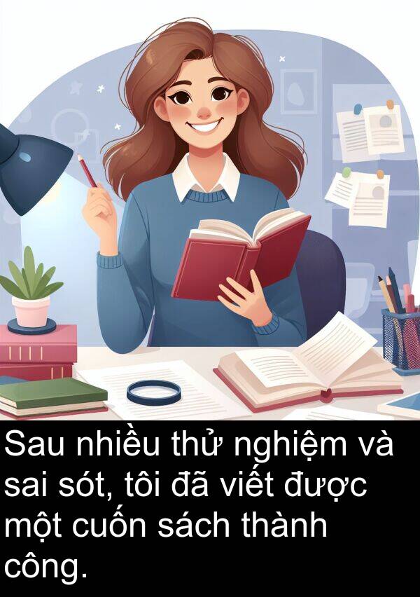 nghiệm: Sau nhiều thử nghiệm và sai sót, tôi đã viết được một cuốn sách thành công.