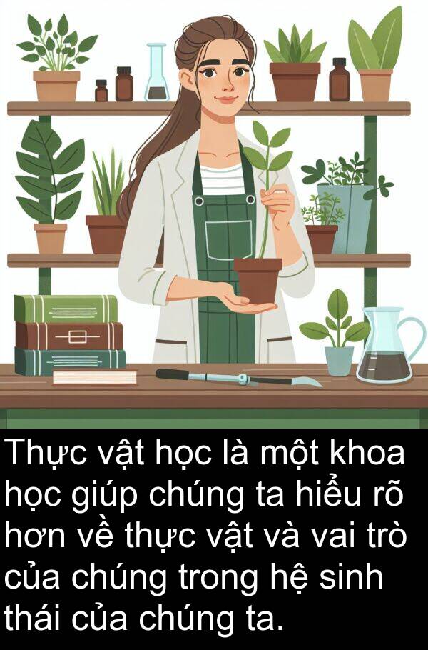 vai: Thực vật học là một khoa học giúp chúng ta hiểu rõ hơn về thực vật và vai trò của chúng trong hệ sinh thái của chúng ta.
