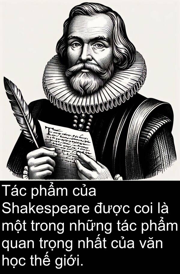 coi: Tác phẩm của Shakespeare được coi là một trong những tác phẩm quan trọng nhất của văn học thế giới.