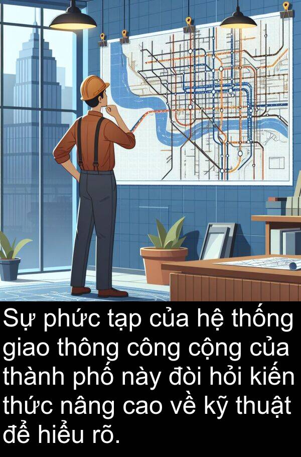 đòi: Sự phức tạp của hệ thống giao thông công cộng của thành phố này đòi hỏi kiến thức nâng cao về kỹ thuật để hiểu rõ.