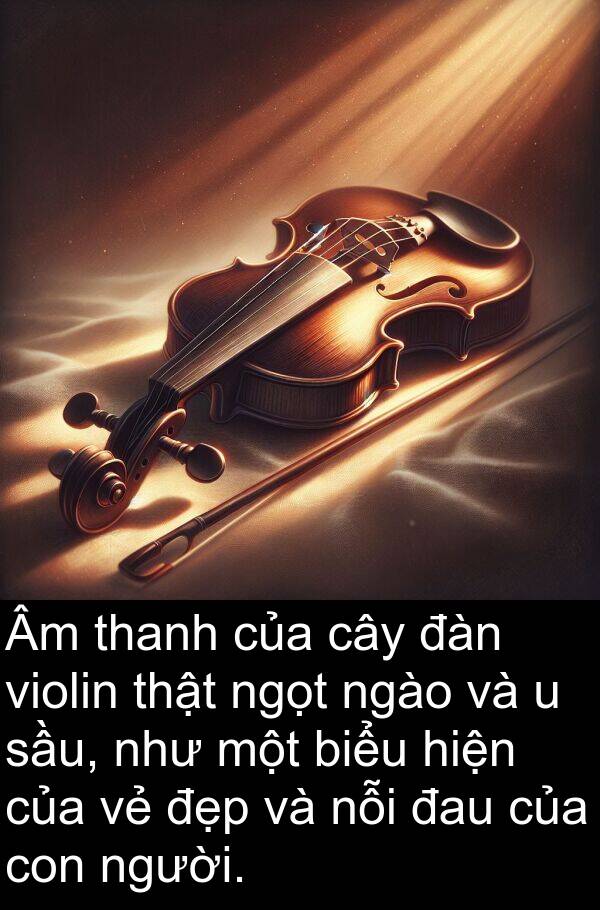 ngào: Âm thanh của cây đàn violin thật ngọt ngào và u sầu, như một biểu hiện của vẻ đẹp và nỗi đau của con người.