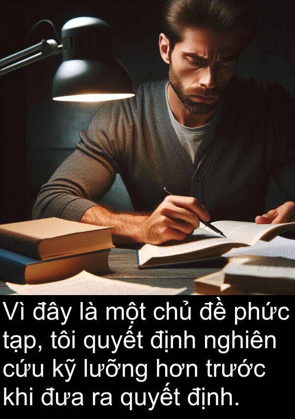 đây: Vì đây là một chủ đề phức tạp, tôi quyết định nghiên cứu kỹ lưỡng hơn trước khi đưa ra quyết định.