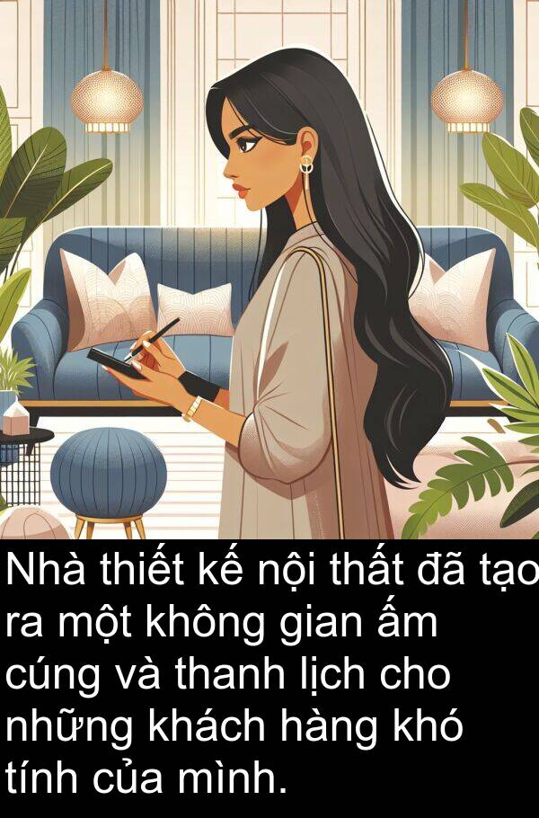 nội: Nhà thiết kế nội thất đã tạo ra một không gian ấm cúng và thanh lịch cho những khách hàng khó tính của mình.