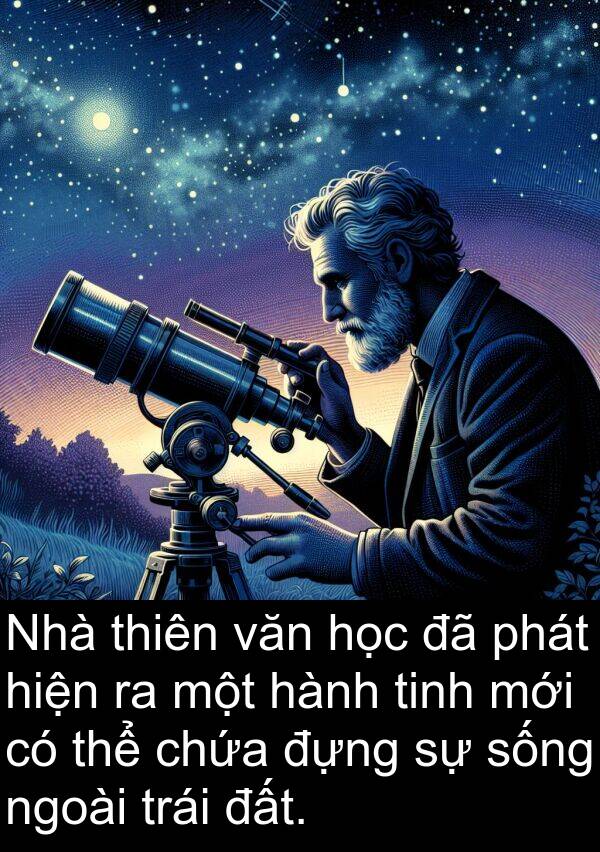 đựng: Nhà thiên văn học đã phát hiện ra một hành tinh mới có thể chứa đựng sự sống ngoài trái đất.