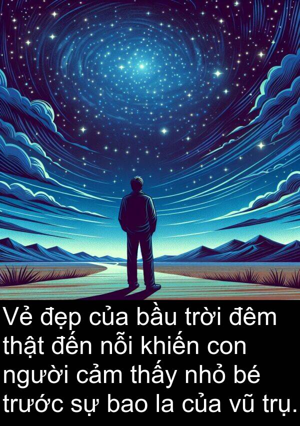 trụ: Vẻ đẹp của bầu trời đêm thật đến nỗi khiến con người cảm thấy nhỏ bé trước sự bao la của vũ trụ.