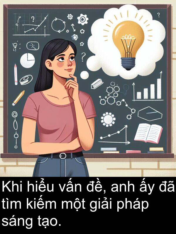 giải: Khi hiểu vấn đề, anh ấy đã tìm kiếm một giải pháp sáng tạo.
