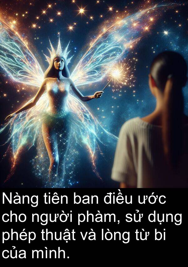 phàm: Nàng tiên ban điều ước cho người phàm, sử dụng phép thuật và lòng từ bi của mình.
